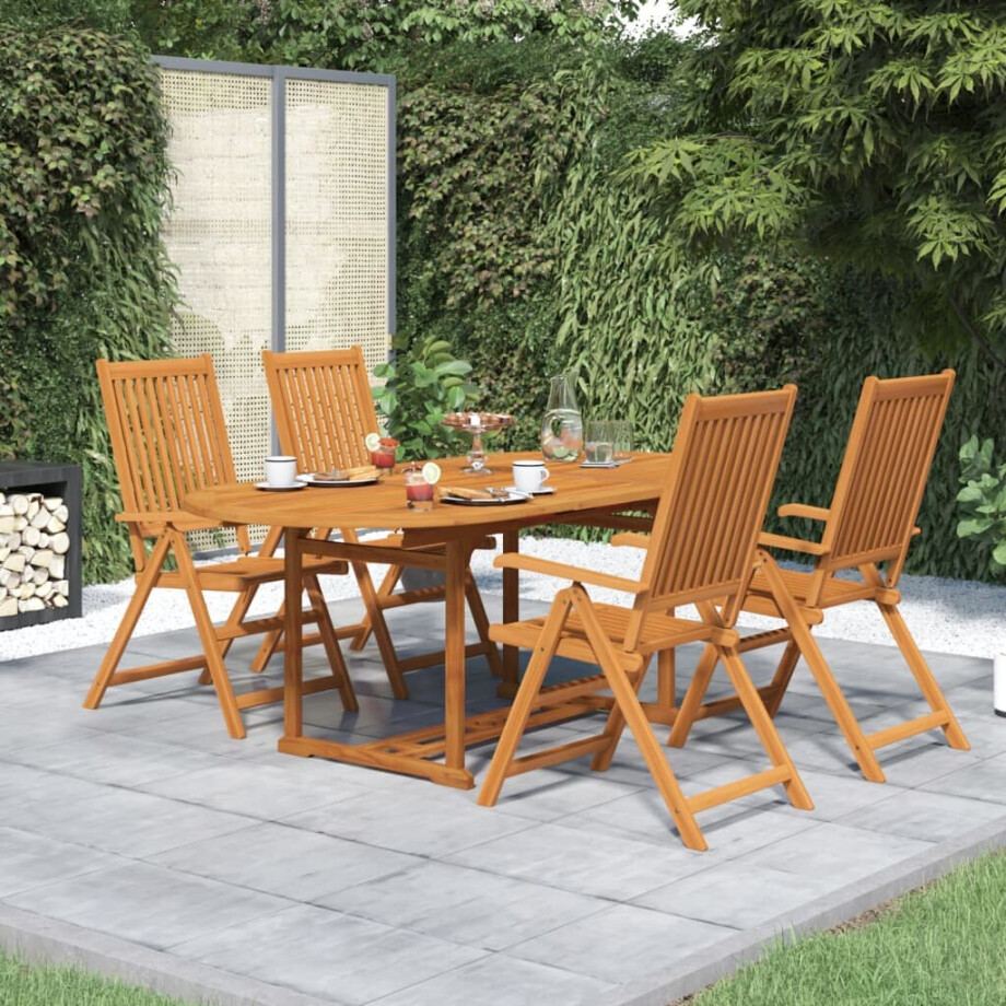 vidaXL 5-delige Tuinset massief acaciahout 150-200 cm afbeelding 1