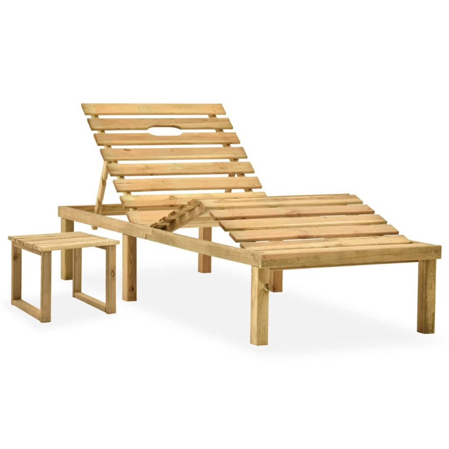 vidaXL Ligbed met tafel geïmpregneerd grenenhout afbeelding 1