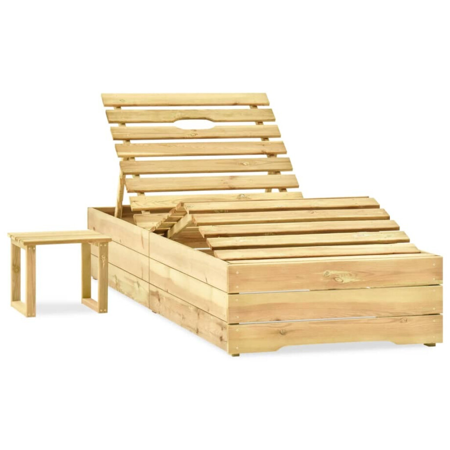 vidaXL Ligbed met tafel groen geïmpregneerd grenenhout vidaXL Ligbed met tafel groen geïmpregneerd grenenhout afbeelding 1