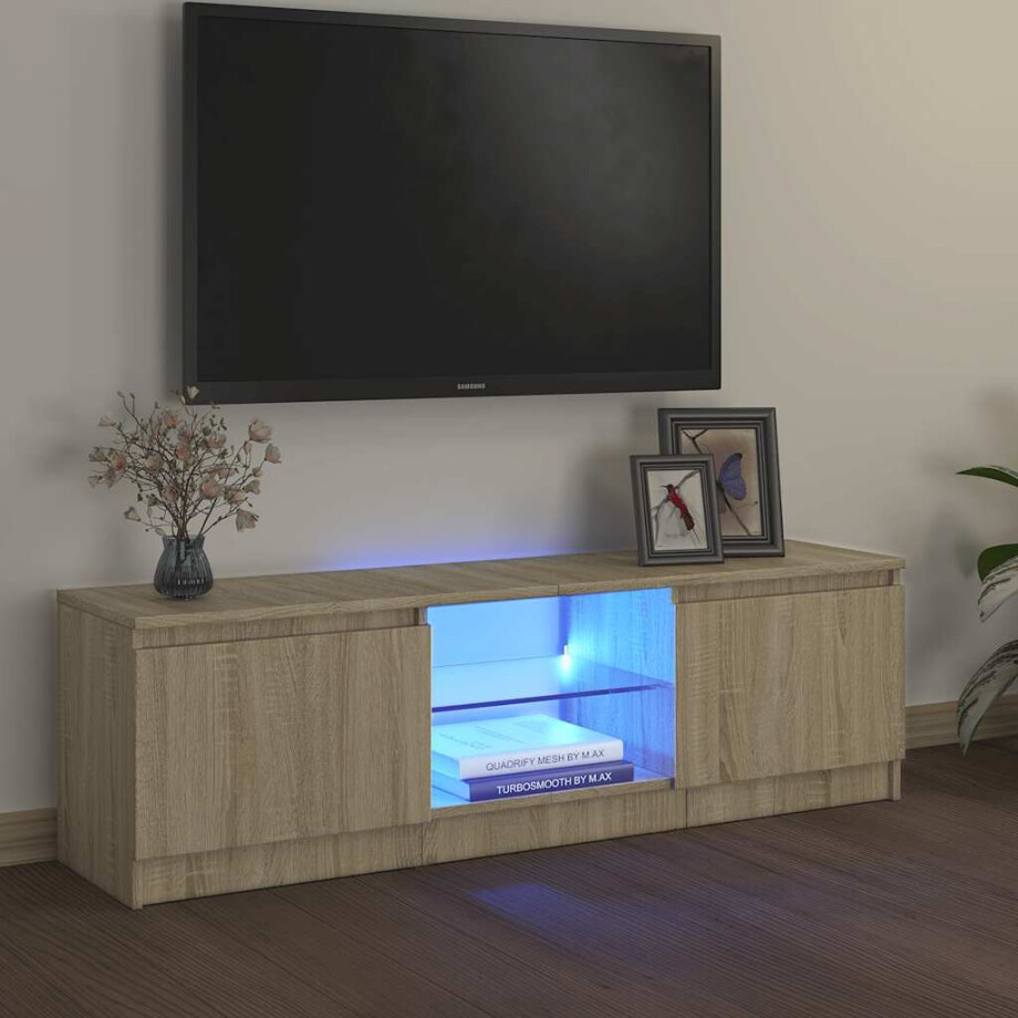vidaXL Tv-meubel met LED-verlichting 120x30x36 cm sonoma eikenkleur vidaXL Tv-meubel met LED-verlichting 120x30x36 cm sonoma eikenkleur afbeelding 1