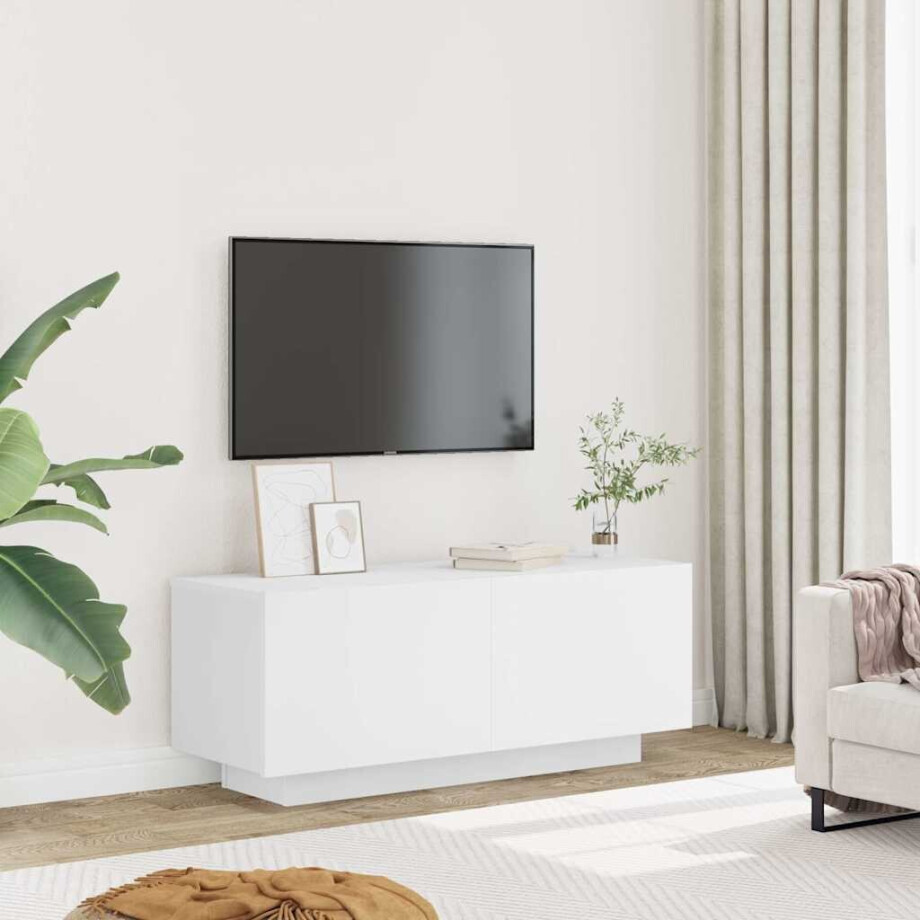 vidaXL Tv-meubel 100x35x40 cm bewerkt hout wit afbeelding 1