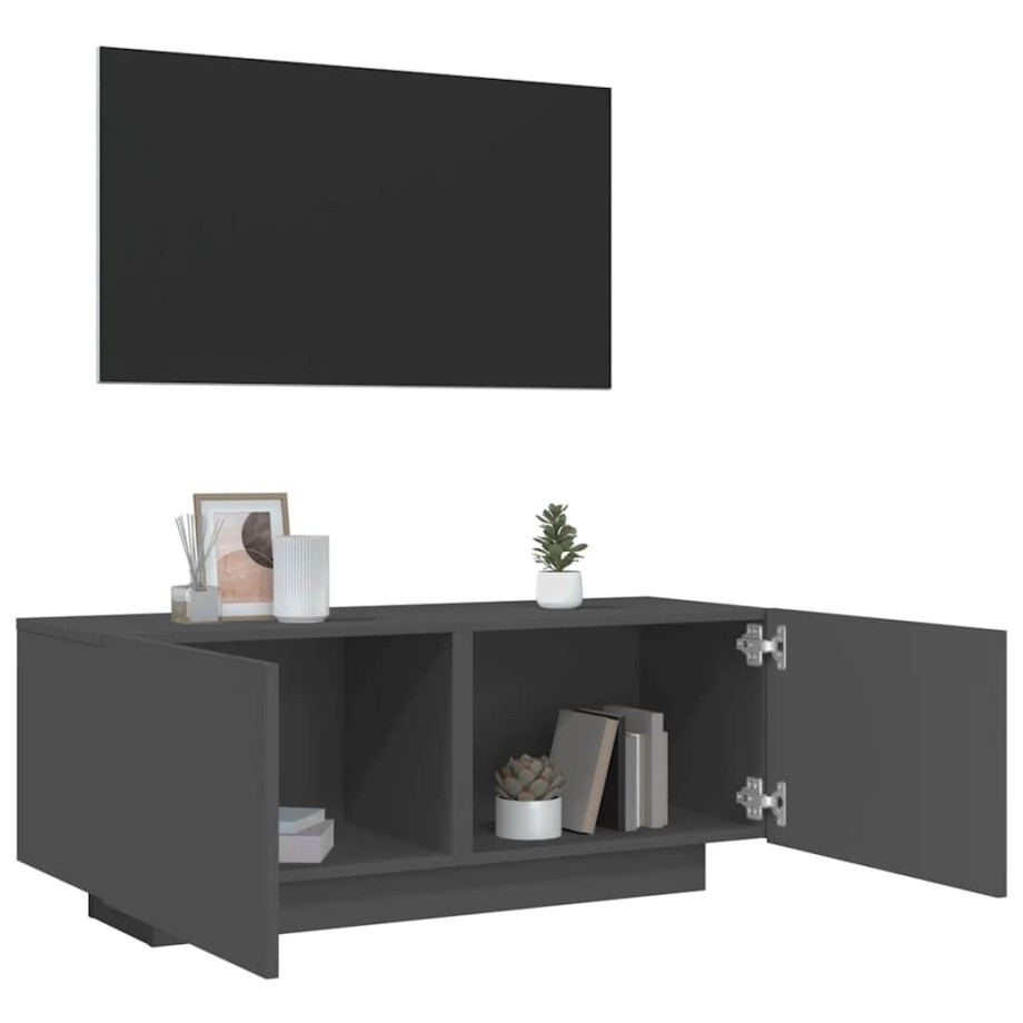 vidaXL Tv-meubel 100x35x40 cm spaanplaat grijs afbeelding 1