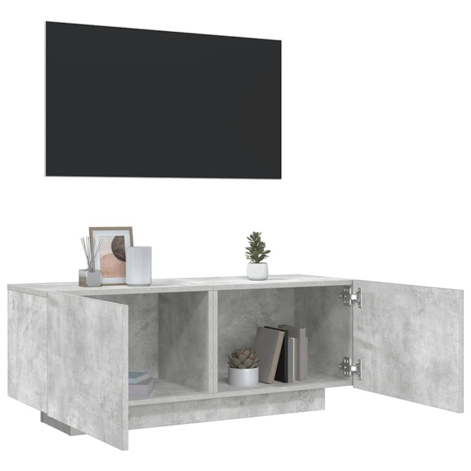 vidaXL Tv-meubel 100x35x40 cm bewerkt hout betongrijs afbeelding 1