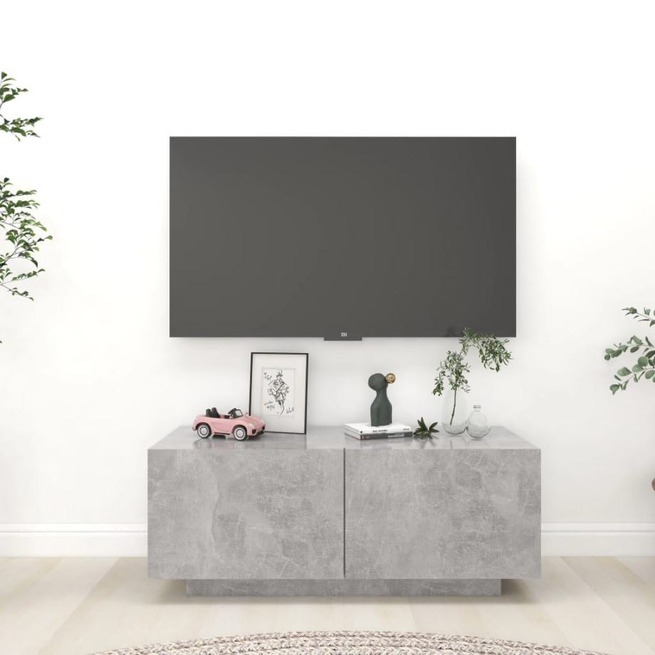 vidaXL Tv-meubel 100x35x40 cm spaanplaat betongrijs afbeelding 1