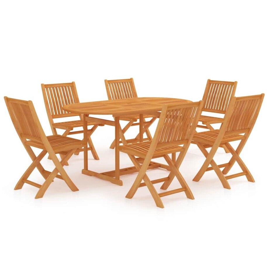 vidaXL 7-delige Tuinset massief teakhout vidaXL 7-delige Tuinset massief teakhout afbeelding 1