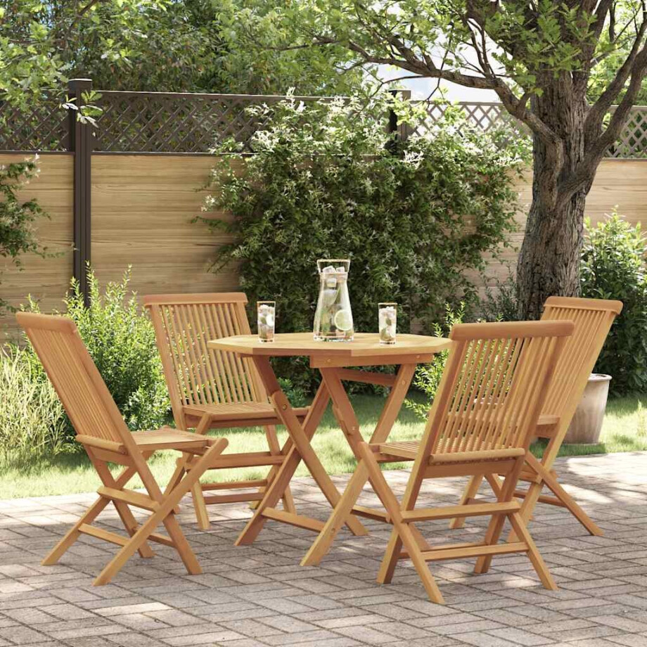 vidaXL 5-delige Tuinset massief teakhout vidaXL 5-delige Tuinset massief teakhout afbeelding 1