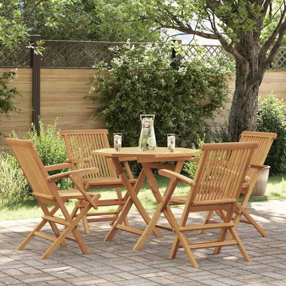 vidaXL 5-delige Tuinset massief teakhout vidaXL 5-delige Tuinset massief teakhout afbeelding 1
