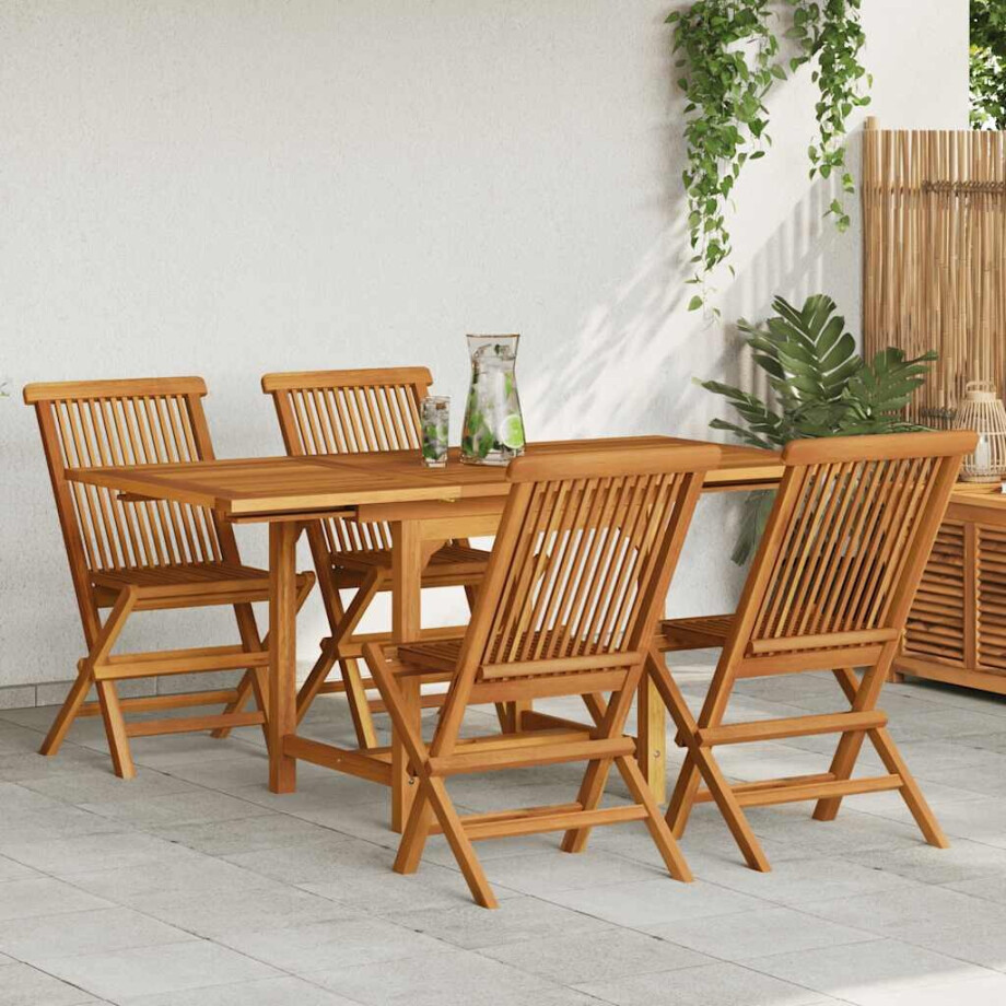 vidaXL 5-delige Tuinset massief teakhout afbeelding 1