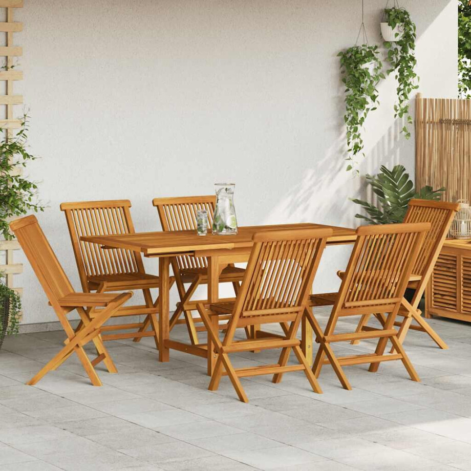 vidaXL 7-delige Tuinset massief teakhout vidaXL 7-delige Tuinset massief teakhout afbeelding 1
