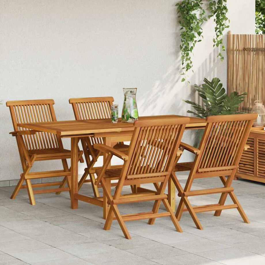 vidaXL 5-delige Tuinset massief teakhout vidaXL 5-delige Tuinset massief teakhout afbeelding 1