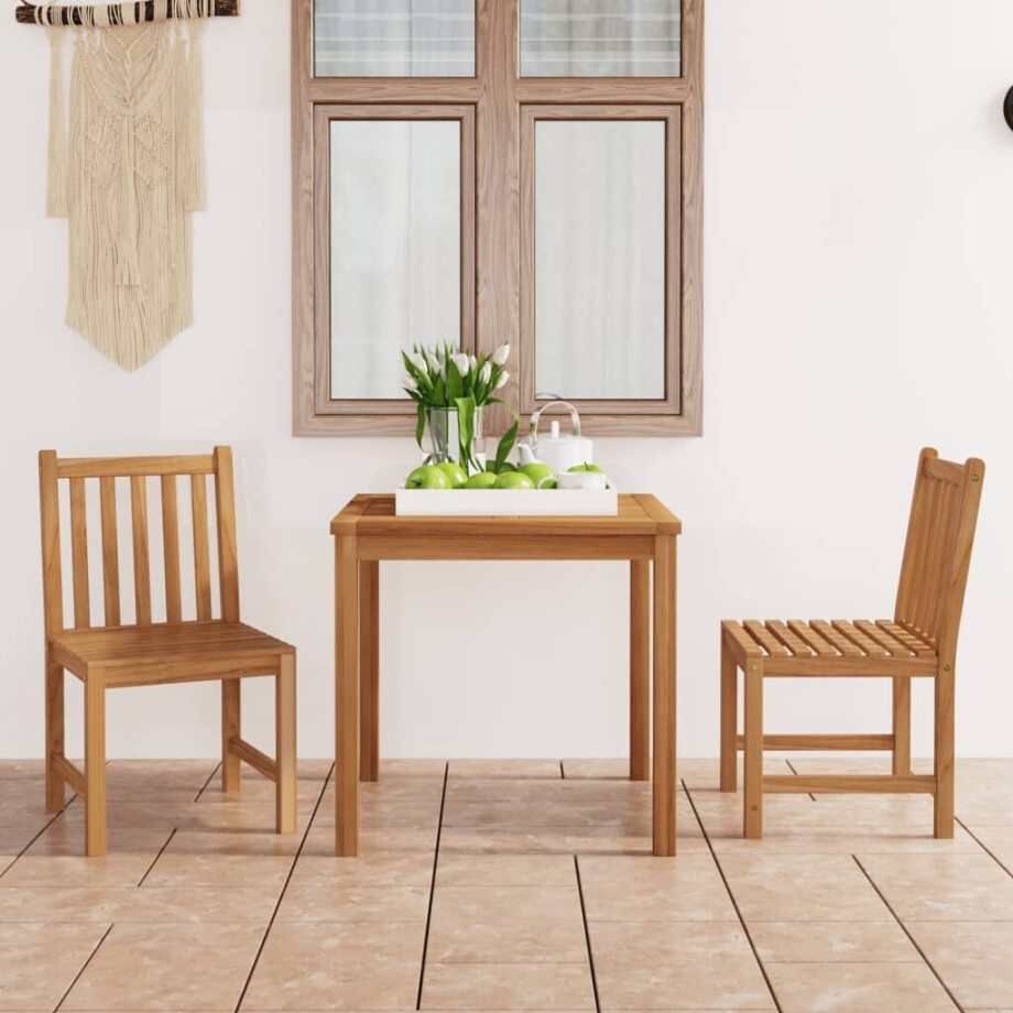 vidaXL 3-delige tuinset 80x80 cm massief teakhout vidaXL 3-delige tuinset 80x80 cm massief teakhout afbeelding 1