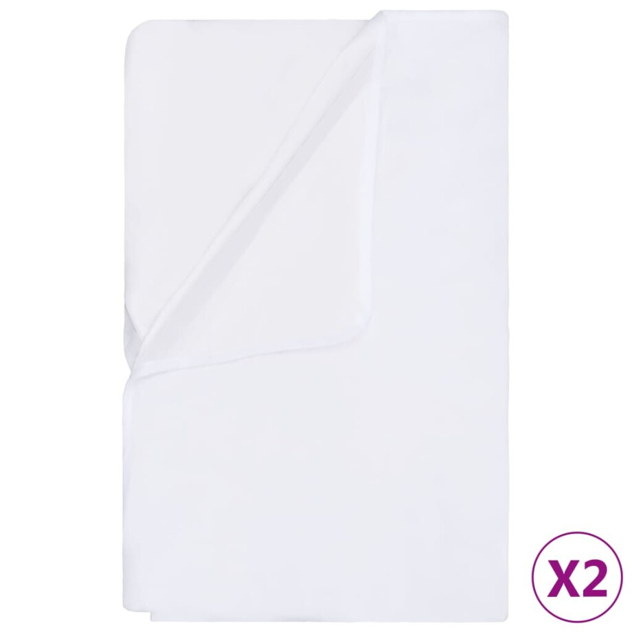 vidaXL Matrasbeschermers 2 st waterdicht 140x200 cm katoen wit afbeelding 1