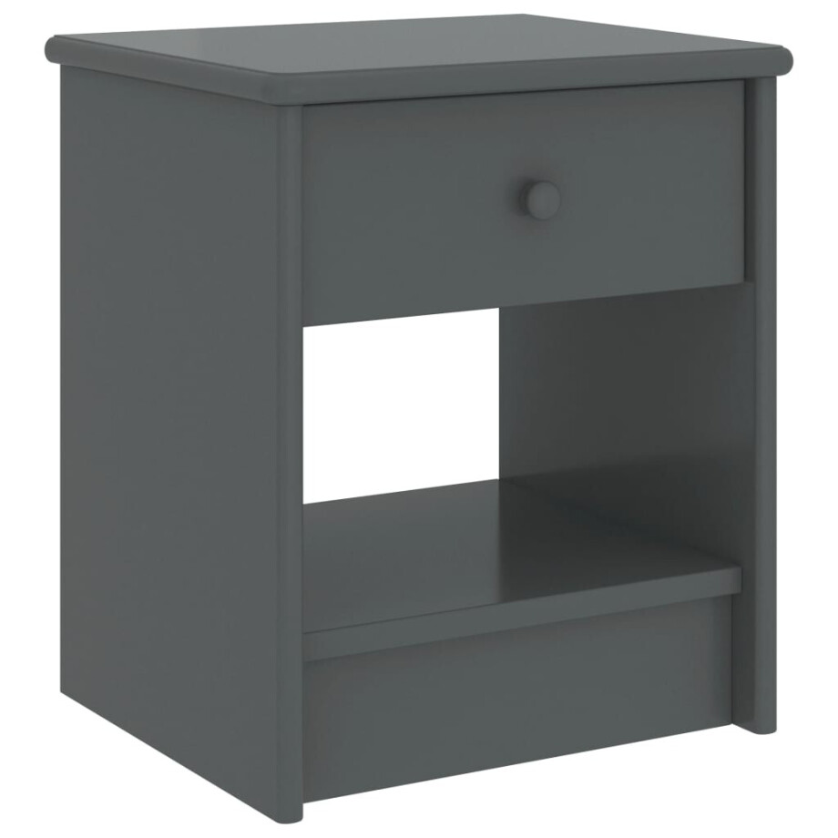 vidaXL Nachtkastje 35x30x40 cm massief grenenhout donkergrijs afbeelding 1