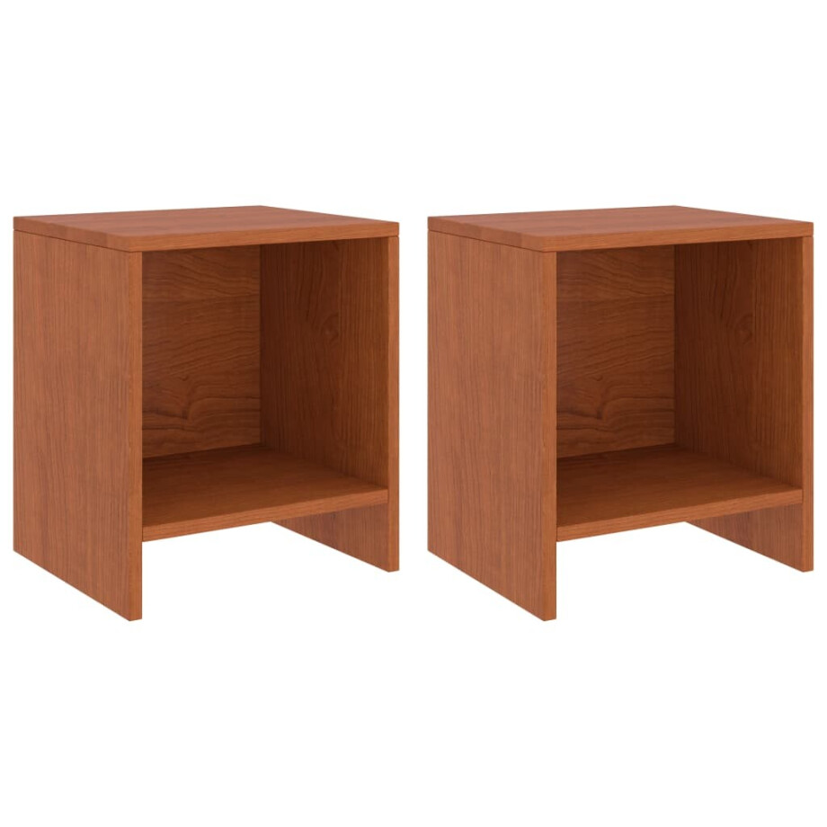 vidaXL Nachtkastjes 2 st 35x30x40 cm massief grenenhout honingbruin afbeelding 1