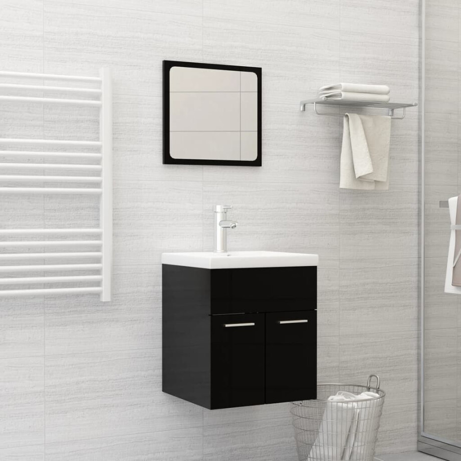 vidaXL Inbouwwastafel met kraan 42x39x18 cm keramiek wit afbeelding 1