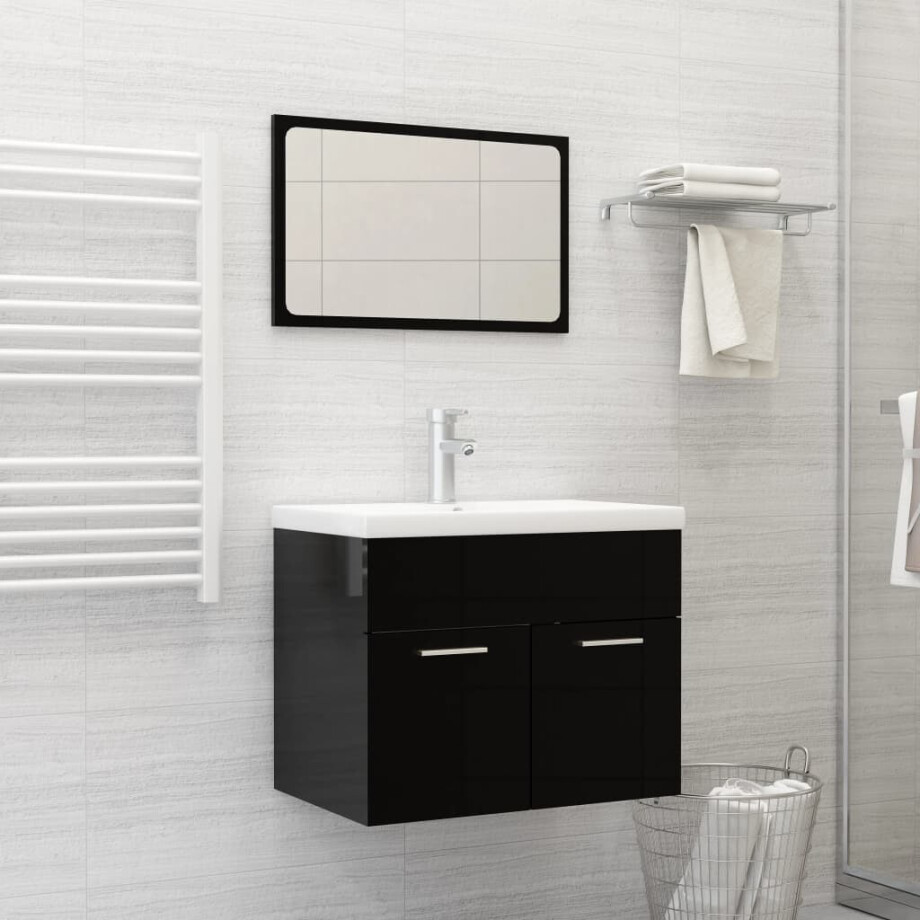 vidaXL Inbouwwastafel met kraan 61x39x18 cm keramiek wit afbeelding 1
