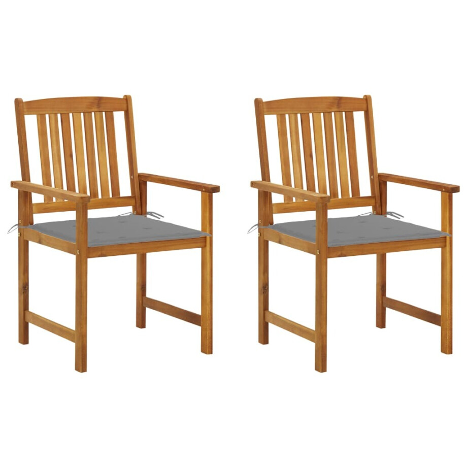 vidaXL Tuinstoelen 2 st met kussens massief acaciahout afbeelding 1