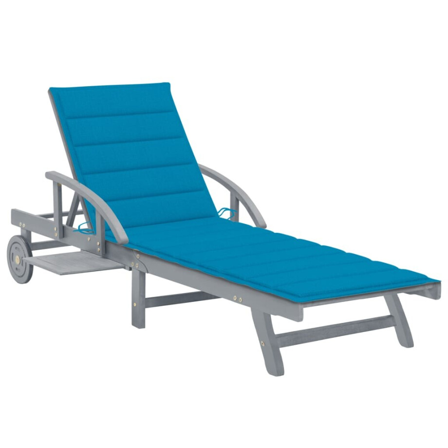 vidaXL Ligbed met kussen massief acaciahout vidaXL Ligbed met kussen massief acaciahout afbeelding 1