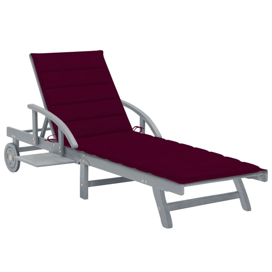vidaXL Ligbed met kussen massief acaciahout vidaXL Ligbed met kussen massief acaciahout afbeelding 1