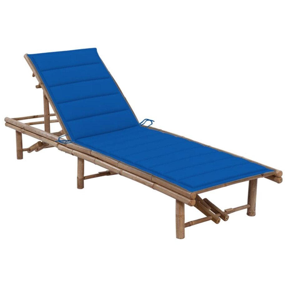vidaXL Ligbed met kussen bamboe afbeelding 1