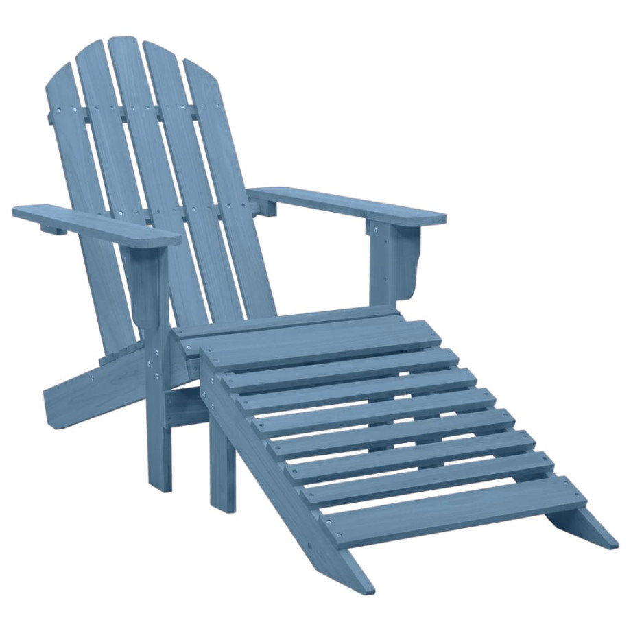 vidaXL Tuinstoel Adirondack met voetenbank massief vurenhout blauw afbeelding 1