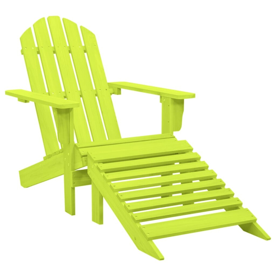 vidaXL Tuinstoel Adirondack met voetenbank massief vurenhout groen vidaXL Tuinstoel Adirondack met voetenbank massief vurenhout groen afbeelding 1