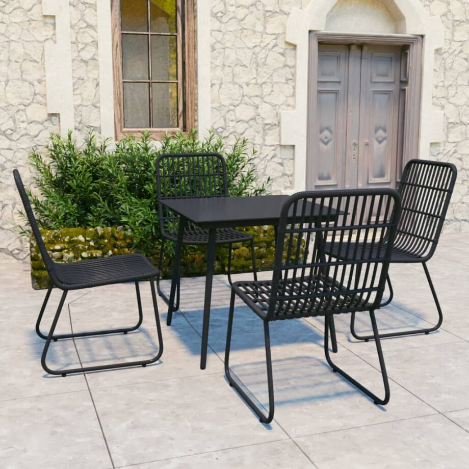vidaXL 5-delige Tuinset poly rattan en glas vidaXL 5-delige Tuinset poly rattan en glas afbeelding 1
