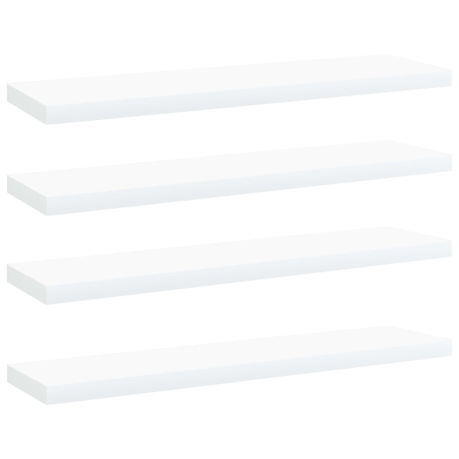vidaXL Wandschappen 4 st 40x10x1,5 cm bewerkt hout wit afbeelding 1
