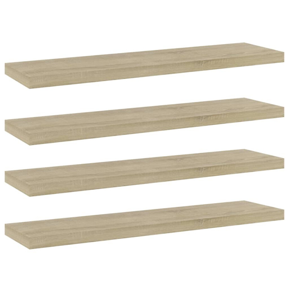 vidaXL Wandschappen 4 st 40x10x1,5 cm bewerkt hout sonoma eikenkleurig afbeelding 1