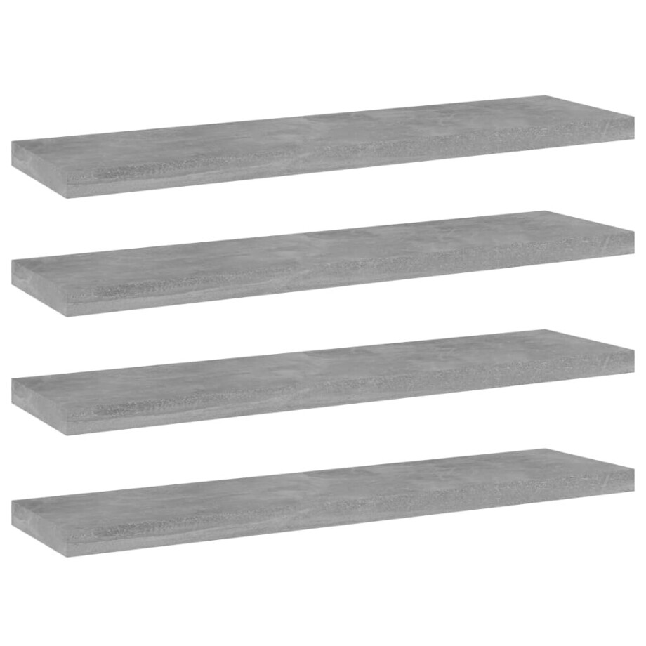 vidaXL Wandschappen 4 st 40x10x1,5 cm bewerkt hout betongrijs afbeelding 1