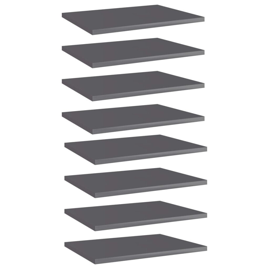 vidaXL Wandschappen 8 st 40x30x1,5 cm bewerkt hout hoogglans grijs vidaXL Wandschappen 8 st 40x30x1,5 cm bewerkt hout hoogglans grijs afbeelding 1