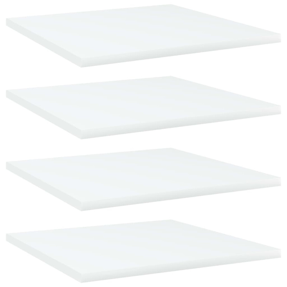 vidaXL Wandschappen 4 st 40x40x1,5 cm bewerkt hout wit afbeelding 1