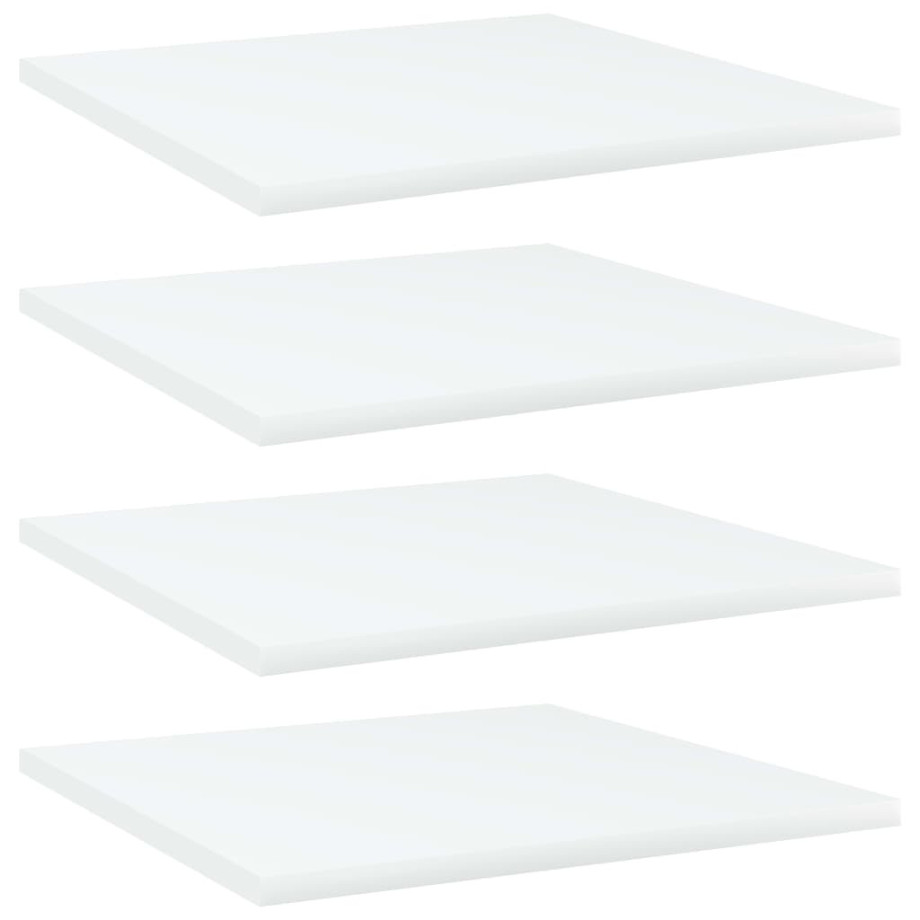 vidaXL Wandschappen 4 st 40x40x1,5 cm spaanplaat wit afbeelding 1