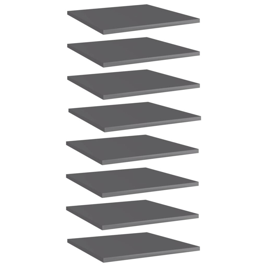 vidaXL Wandschappen 8 st 40x40x1,5 cm bewerkt hout hoogglans grijs vidaXL Wandschappen 8 st 40x40x1,5 cm bewerkt hout hoogglans grijs afbeelding 1