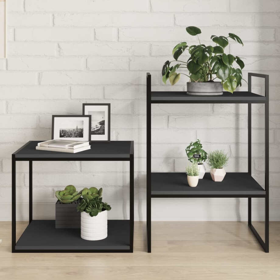 vidaXL Wandschappen 4 st 40x50x1,5 cm spaanplaat grijs afbeelding 1