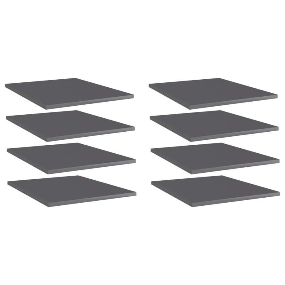 vidaXL Wandschappen 8 st 40x50x1,5 cm bewerkt hout hoogglans grijs vidaXL Wandschappen 8 st 40x50x1,5 cm bewerkt hout hoogglans grijs afbeelding 1