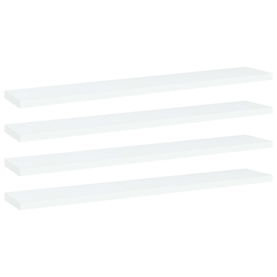 vidaXL Wandschappen 4 st 60x10x1,5 cm bewerkt hout wit afbeelding 1