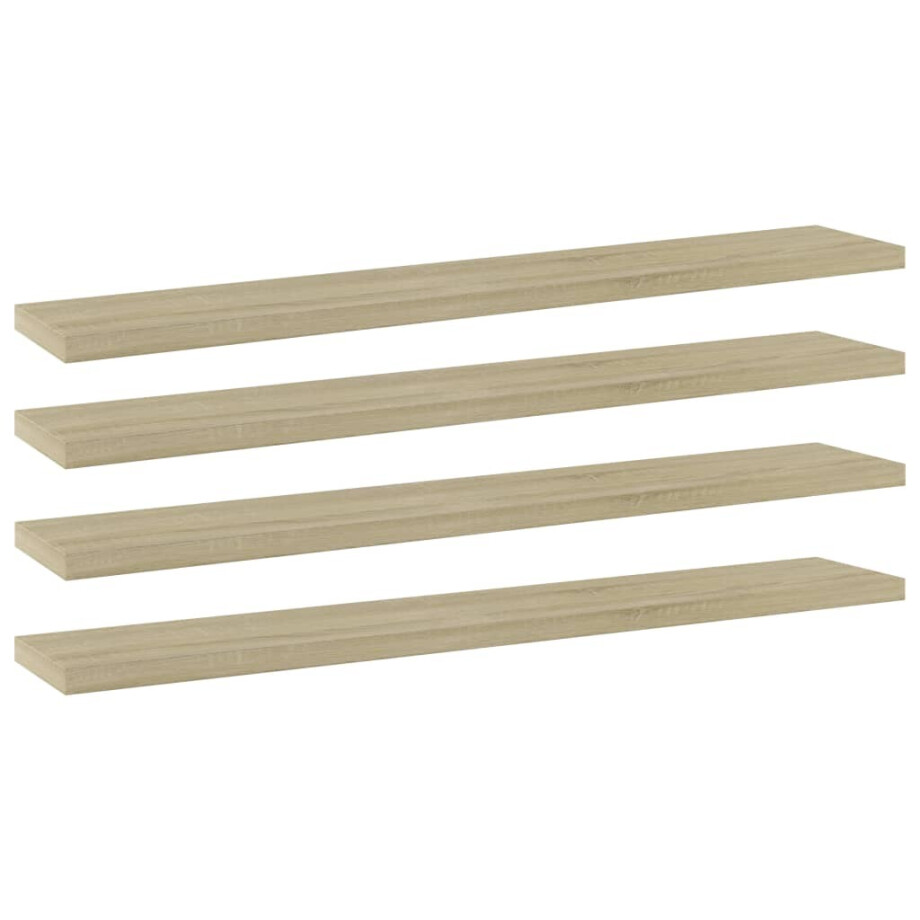 vidaXL Wandschappen 4 st 60x10x1,5 cm spaanplaat sonoma eikenkleurig afbeelding 1