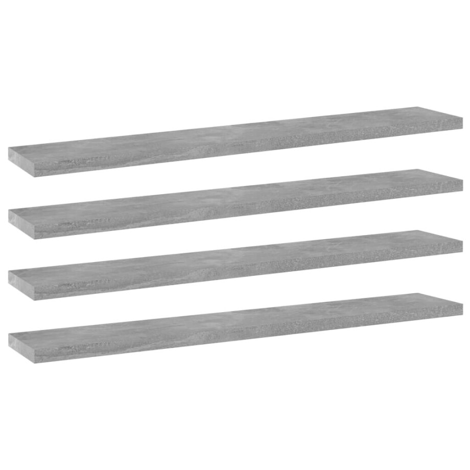 vidaXL Wandschappen 4 st 60x10x1,5 cm bewerkt hout betongrijs afbeelding 1