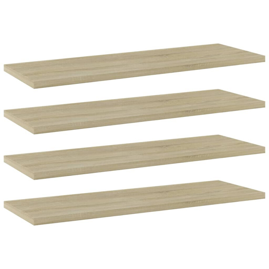 vidaXL Wandschappen 4 st 60x20x1,5 cm spaanplaat sonoma eikenkleurig afbeelding 1
