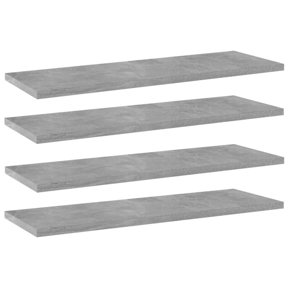 vidaXL Wandschappen 4 st 60x20x1,5 cm spaanplaat betongrijs afbeelding 1