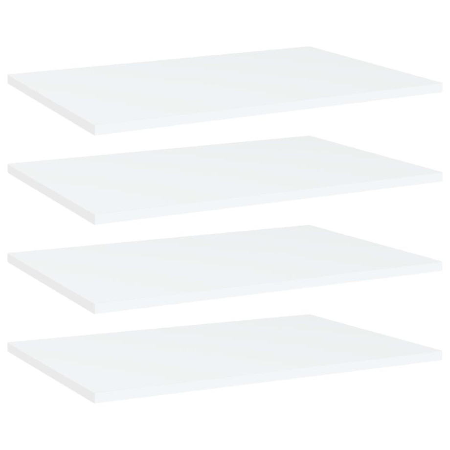 vidaXL Wandschappen 4 st 60x40x1,5 cm spaanplaat wit afbeelding 1