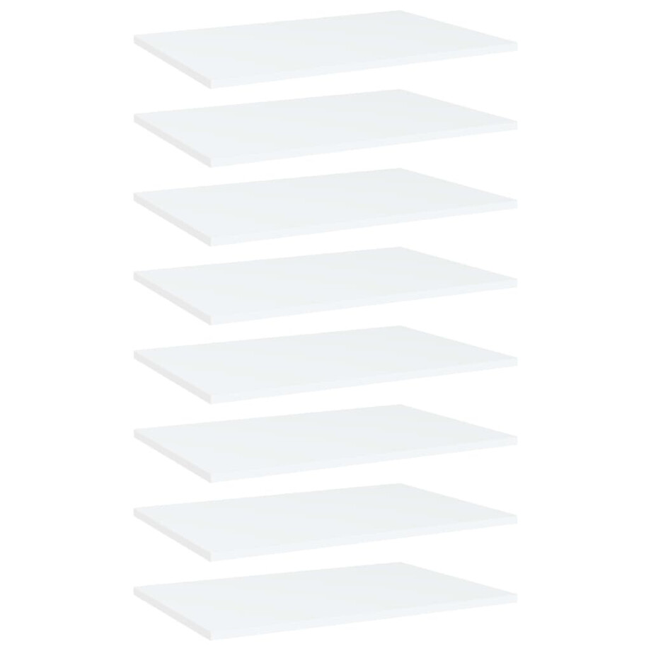 vidaXL Wandschappen 8 st 60x40x1,5 cm spaanplaat wit afbeelding 1