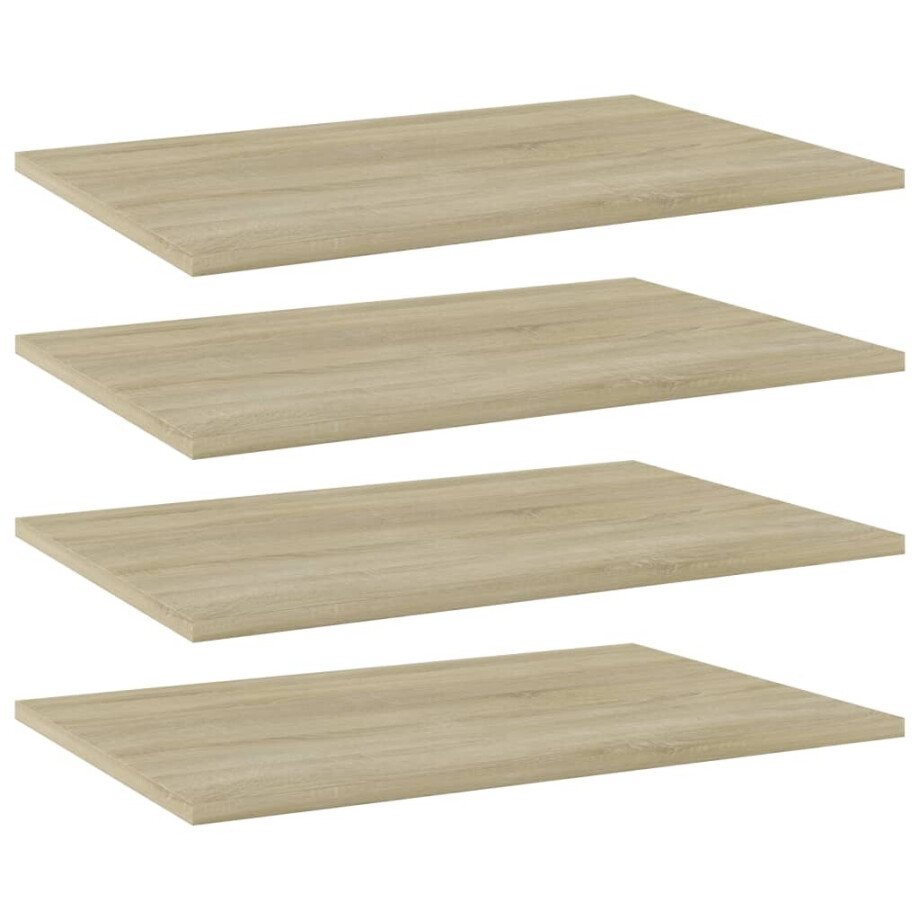 vidaXL Wandschappen 4 st 60x40x1,5 cm bewerkt hout sonoma eikenkleurig afbeelding 1