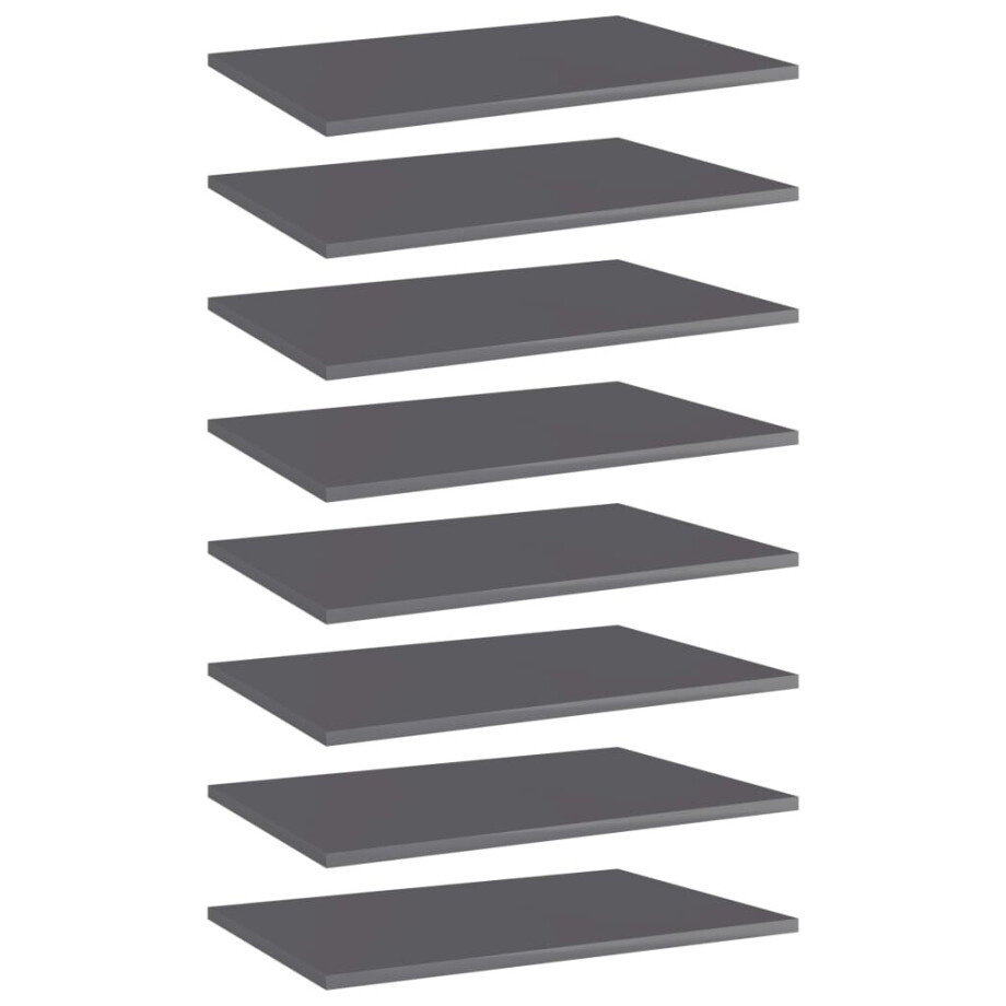 vidaXL Wandschappen 8 st 60x40x1,5 cm bewerkt hout hoogglans grijs vidaXL Wandschappen 8 st 60x40x1,5 cm bewerkt hout hoogglans grijs afbeelding 1