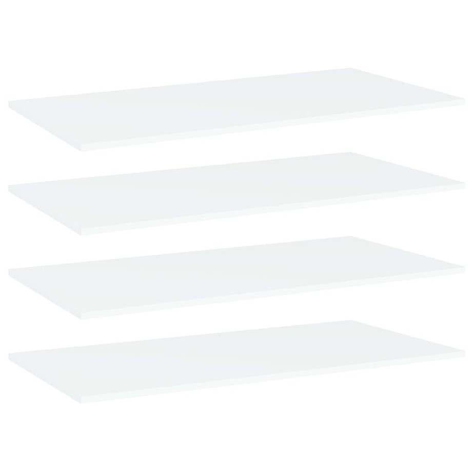 vidaXL Wandschappen 4 st 80x20x1,5 cm bewerkt hout wit afbeelding 1