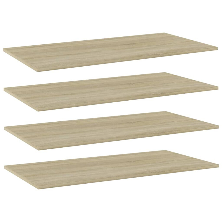 vidaXL Wandschappen 4 st 80x20x1,5 cm spaanplaat sonoma eikenkleurig afbeelding 1