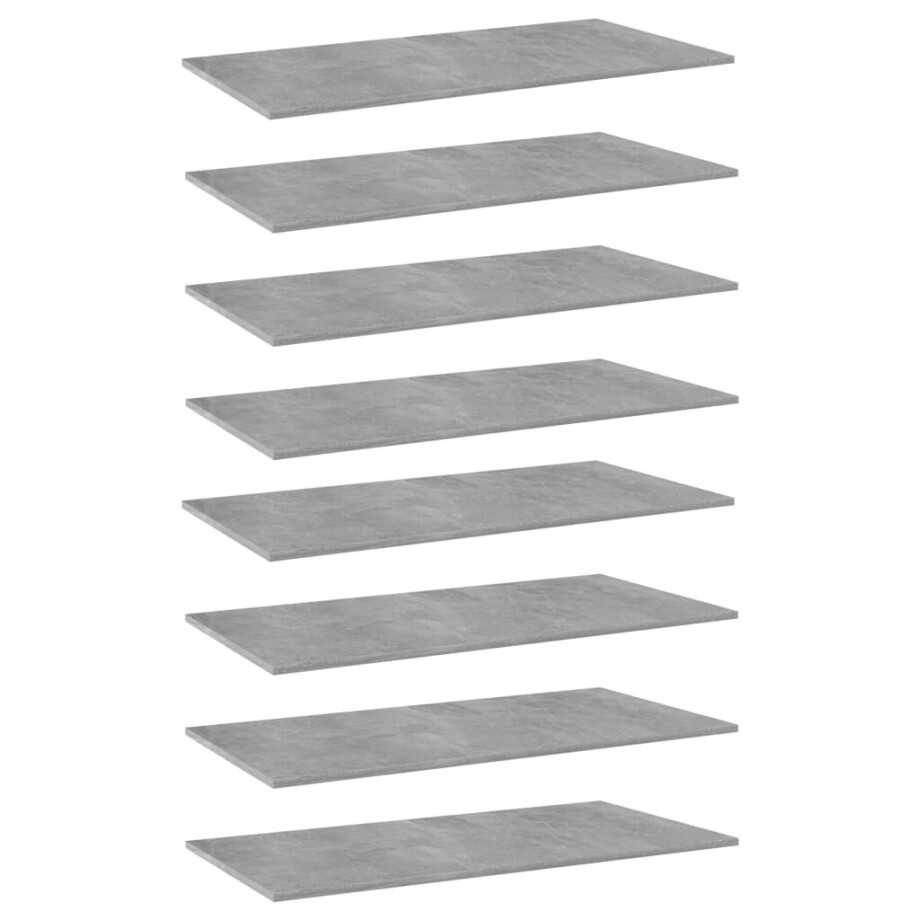 vidaXL Wandschappen 8 st 80x30x1,5 cm spaanplaat betongrijs afbeelding 1