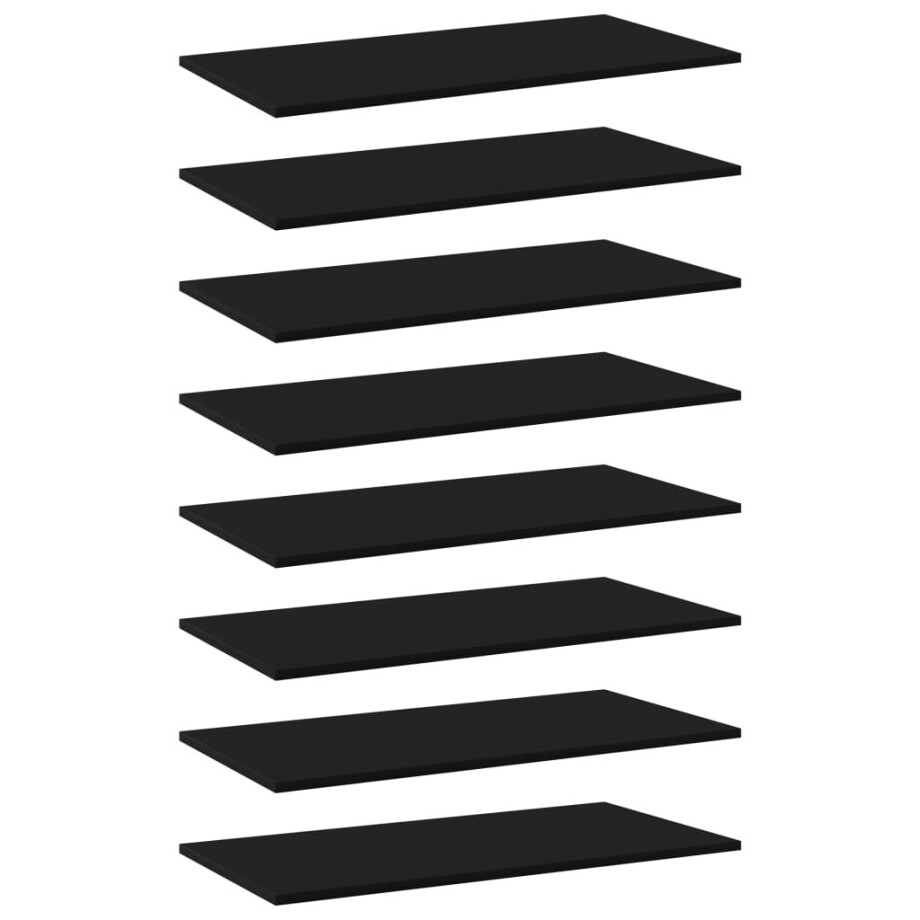 vidaXL Wandschappen 8 st 80x40x1,5 cm spaanplaat zwart vidaXL Wandschappen 8 st 80x40x1,5 cm spaanplaat zwart afbeelding 1
