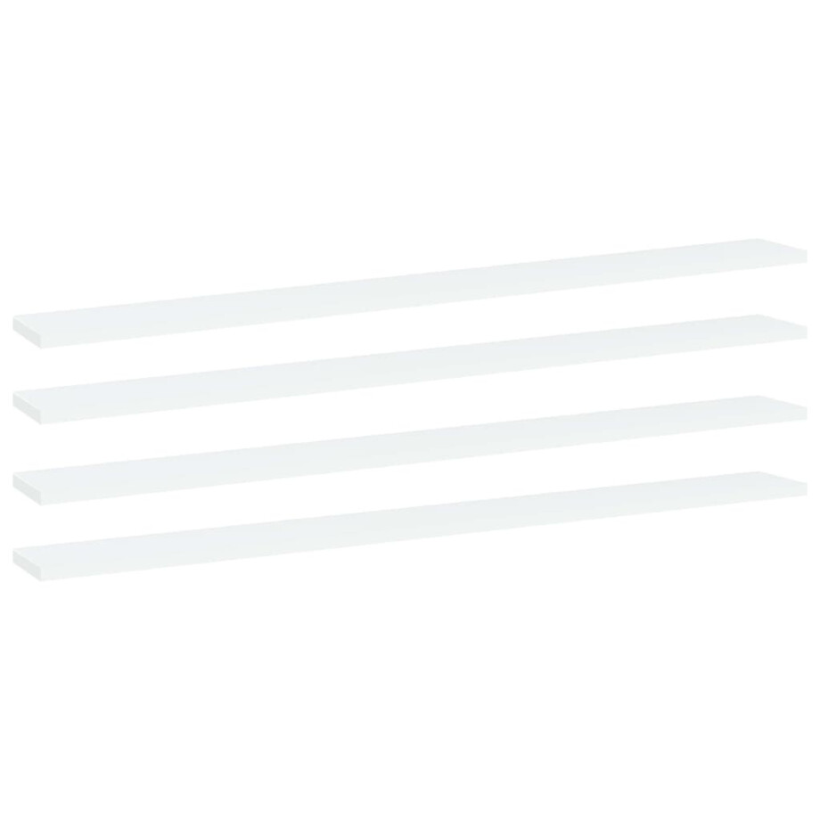 vidaXL Wandschappen 4 st 100x10x1,5 cm spaanplaat wit afbeelding 1